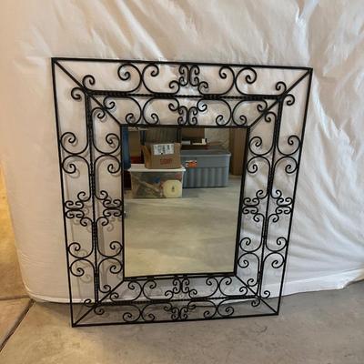 METAL FIREPLACE MIRROR