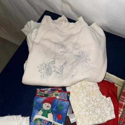 CHRISTMAS FABRIC AND SWEATSHIRTS