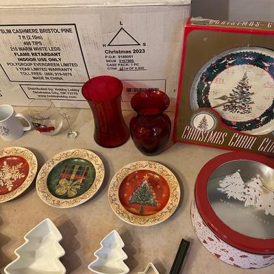 CHRISTMAS TREE , STOCKING HANGERS AND OTHER DECORATIONS