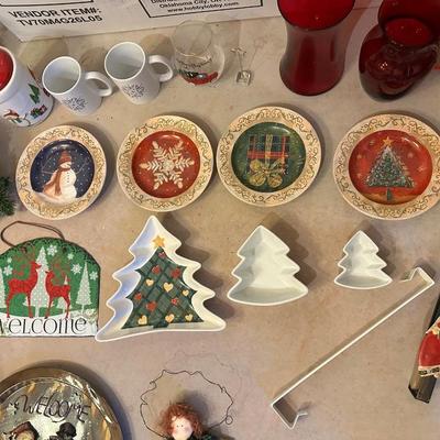 CHRISTMAS TREE , STOCKING HANGERS AND OTHER DECORATIONS