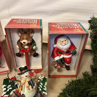 CHRISTMAS TREE , STOCKING HANGERS AND OTHER DECORATIONS