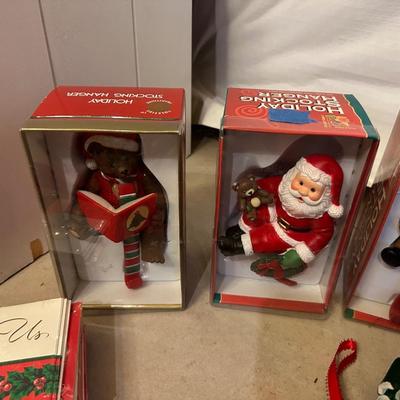 CHRISTMAS TREE , STOCKING HANGERS AND OTHER DECORATIONS