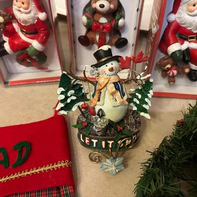CHRISTMAS TREE , STOCKING HANGERS AND OTHER DECORATIONS