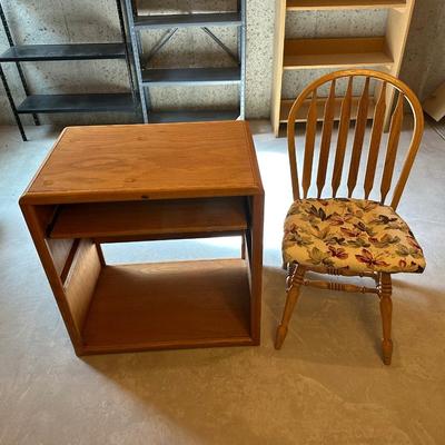 TV STAND AND OAK CHAIR
