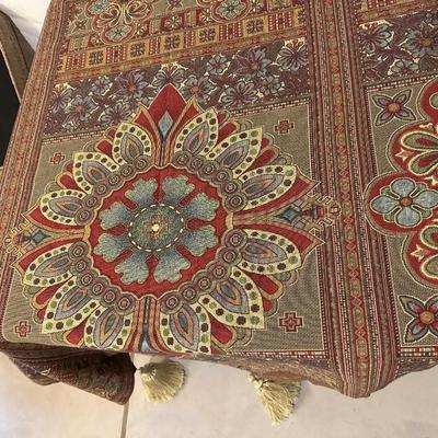 STORAGE OTTOMAN AND WALL HANGINGS