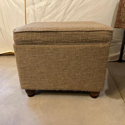 STORAGE OTTOMAN AND WALL HANGINGS