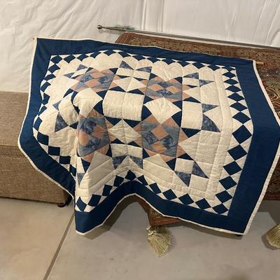 STORAGE OTTOMAN AND WALL HANGINGS