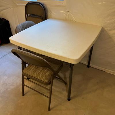 CARD TABLE AND 4 CHAIRS