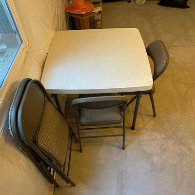 CARD TABLE AND 4 CHAIRS