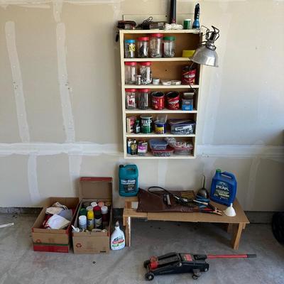 MISC HARDWARE, FLOOR JACK, JUMPER CABLES AND OTHER