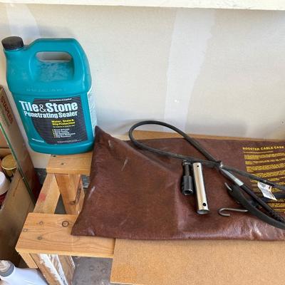 MISC HARDWARE, FLOOR JACK, JUMPER CABLES AND OTHER