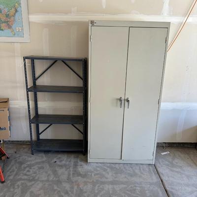 STORAGE CABINET AND METAL SHELF