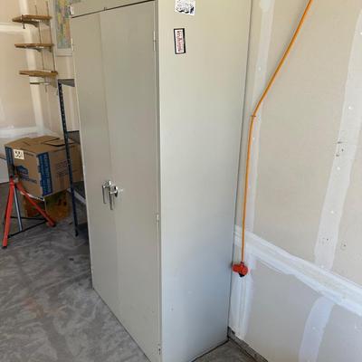 STORAGE CABINET AND METAL SHELF