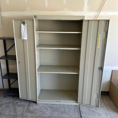 STORAGE CABINET AND METAL SHELF