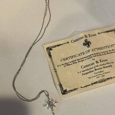 Camrose & Kross Reproduction of Jackie Kennedy Crystal & Silver Plated Necklace