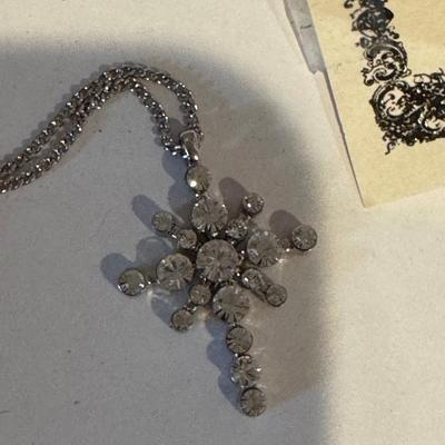 Camrose & Kross Reproduction of Jackie Kennedy Crystal & Silver Plated Necklace