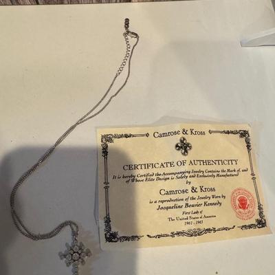 Camrose & Kross Reproduction of Jackie Kennedy Crystal & Silver Plated Necklace