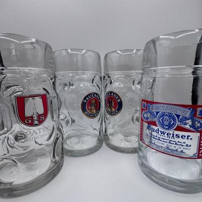 4 Vintage German Beer Steins (1L)