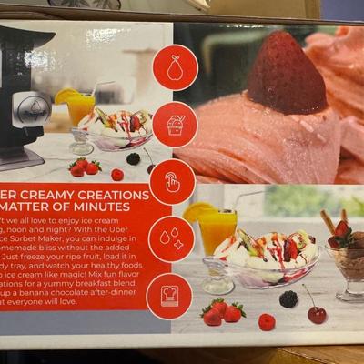 Uber Appliance Sorbet Maker. Instruction Manual & Recipe Book Included.