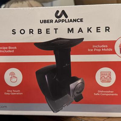 Uber Appliance Sorbet Maker. Instruction Manual & Recipe Book Included.