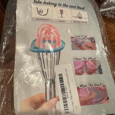 Whisk Wiper. Wipe a Whisk Without the Mess. 11” Professional Whisk.