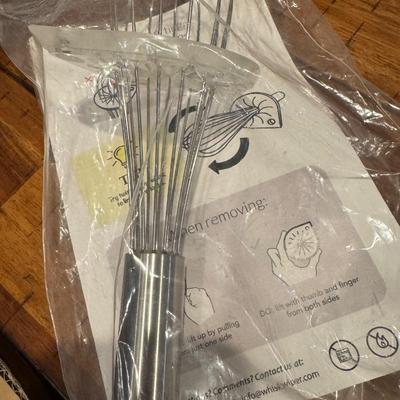 Whisk Wiper. Wipe a Whisk Without the Mess. 11” Professional Whisk.