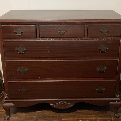 Sale Photo Thumbnail #18: The dresser measures approx. 43.5" x 21" 38.5". The dresser does show some ware and tare from age. Please see photos for more details.