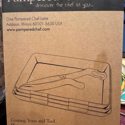 Pampered Chef Coating Trays (3) and Tool (1).