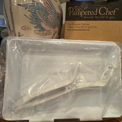 Pampered Chef Coating Trays (3) and Tool (1).