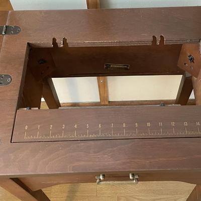 Sale Photo Thumbnail #190: measures approx. 22" X 17.5" x 3" closed and 24" x 17.5" x 3"  open. Please see photos for more details.