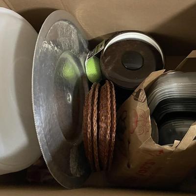 Sale Photo Thumbnail #339: Coffee Pot, Pans, VTG aluminum roasting pan, some Tupperware, waffle maker, wok, and much more. See Photos