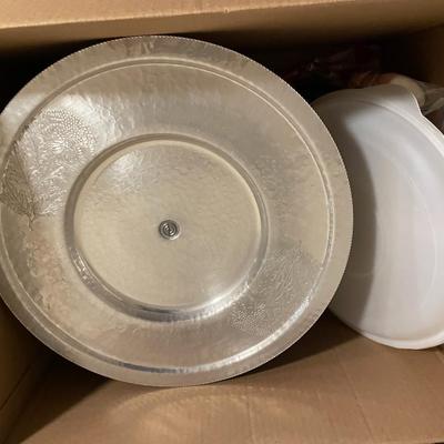 Sale Photo Thumbnail #340: Coffee Pot, Pans, VTG aluminum roasting pan, some Tupperware, waffle maker, wok, and much more. See Photos