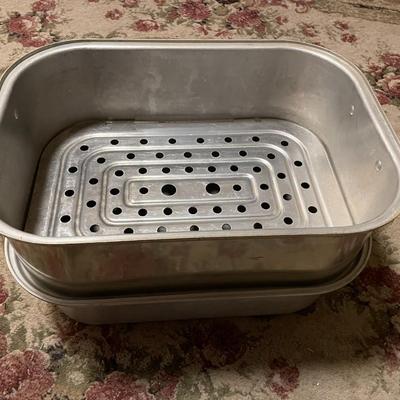 Sale Photo Thumbnail #349: Coffee Pot, Pans, VTG aluminum roasting pan, some Tupperware, waffle maker, wok, and much more. See Photos