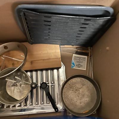 Sale Photo Thumbnail #355: Coffee Pot, Pans, VTG aluminum roasting pan, some Tupperware, waffle maker, wok, and much more. See Photos
