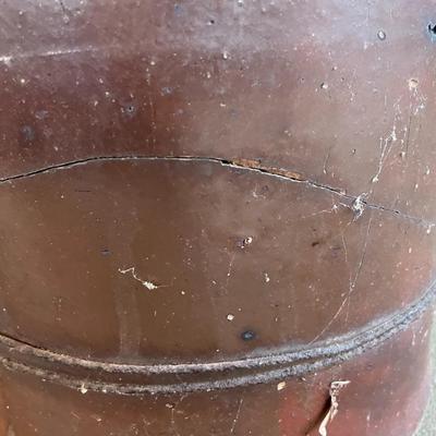 Sale Photo Thumbnail #380: The jug does have a lot of cracking from usage and age-13" Tall. Please see photos for more details.