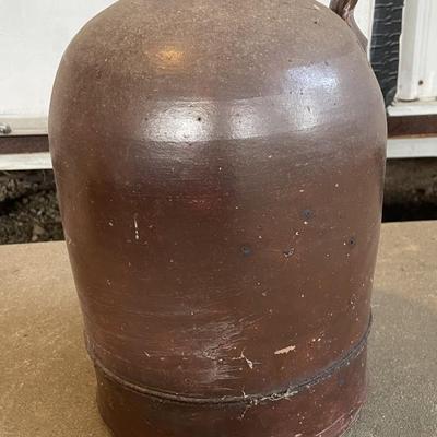 Sale Photo Thumbnail #377: The jug does have a lot of cracking from usage and age-13" Tall. Please see photos for more details.