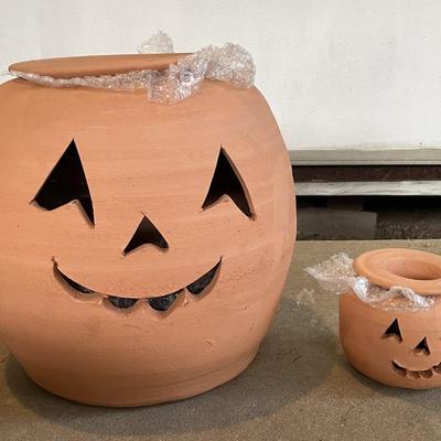 Sale Photo Thumbnail #384: The Hats are planters. A luminary with a candle or a battery powered light or as a planter. The largest is approx.  13" tall. Please see photos for more details.