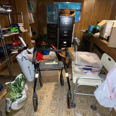 Sale Photo Thumbnail #410: Christmas decor, Presto Pressure cooker, Various Wood and metal shelving units, and much much more. The tool chest you see in the picture DOES NOT go with the lot only the contents. You MUST take everything in the shed, we do not have a dumpster on site. 