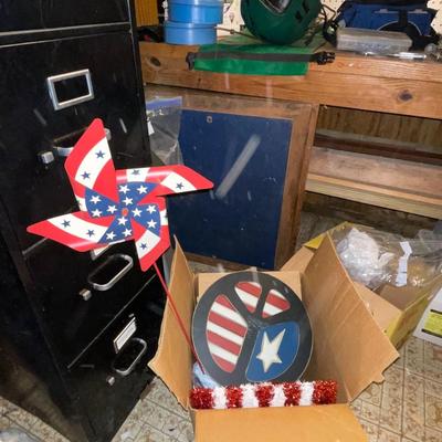 Sale Photo Thumbnail #406: Christmas decor, Presto Pressure cooker, Various Wood and metal shelving units, and much much more. The tool chest you see in the picture DOES NOT go with the lot only the contents. You MUST take everything in the shed, we do not have a dumpster on site. 
