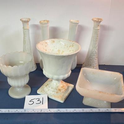 Milk Glass Vase Lot