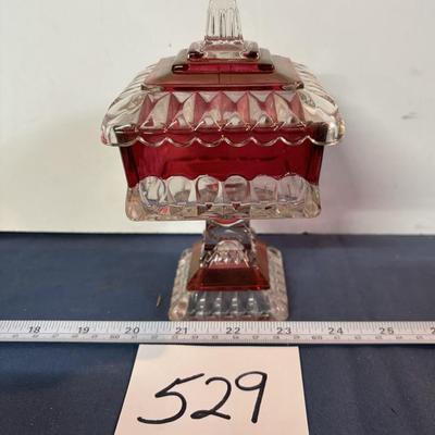 Square Pedestal Covered Candy Dish