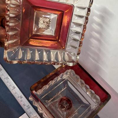 Square Pedestal Covered Candy Dish