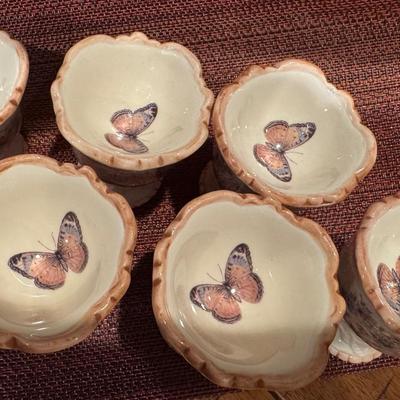 Cracker Barrel Easter/Spring Treasures Bunny Egg Cup. 2.5 x 2.25. Set of 6.