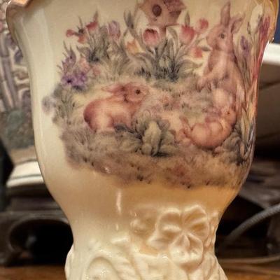 Cracker Barrel Easter/Spring Treasures Bunny Egg Cup. 2.5 x 2.25. Set of 6.