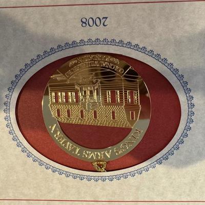 Colonial Williamsburg VA Ornaments. All in envelopes. Gold color. Lot of 11.