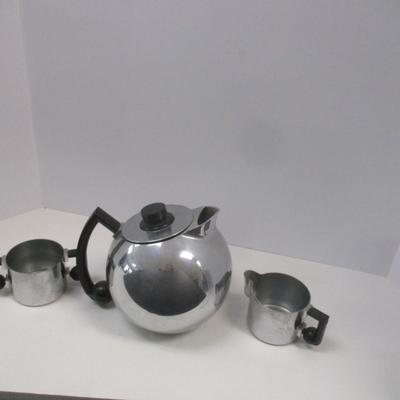 Tea Pot With Sugar & Creamer 1930's Designed By Theodore Hess Made By The Bruce Hunt Company #3