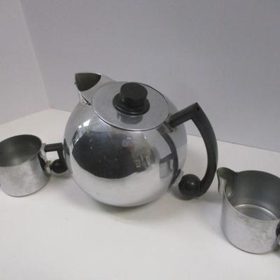 Tea Pot With Sugar & Creamer 1930's Designed By Theodore Hess Made By The Bruce Hunt Company #3
