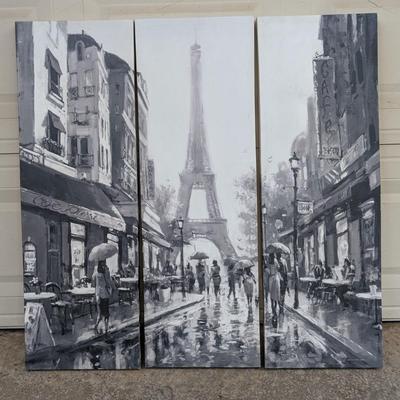 Paris 3 panel canvas