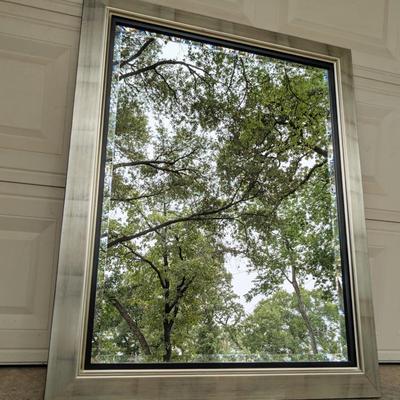 Large mirror in silver frame