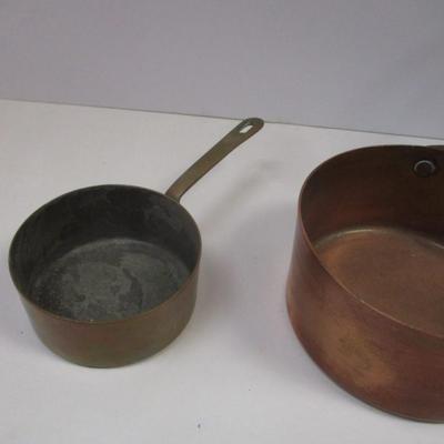 Vintage Copper Sauce Pans With Handles #1
